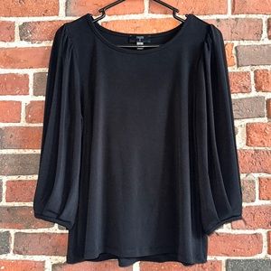 Tahari Black Long Sleeve Blouse, size S